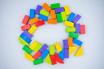 Untidy variety colorful blocks  with copy space