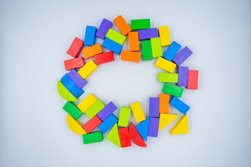 Untidy variety colorful blocks  with copy space