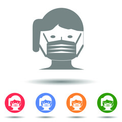 Woman doctor with a face mask vector with isolated background