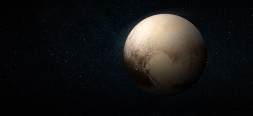 Pluto in the space.  Pluto planet for wallpaper. Elements of this image furnished by NASA © chathuporn