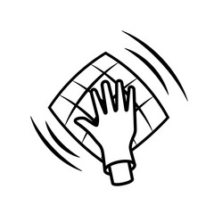 Wipe off table line icon. Clipart image isolated on white background.