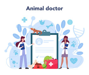 Pet veterinarian concept. Veterinary doctor checking animal.