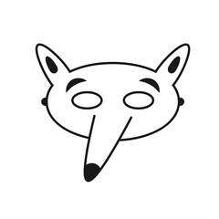 Wolf mask outline icon. Clipart image isolated on white background.