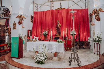 El Saucejo Sevilla Andalusia Spain 13 september 2020 an inside of a small town church in Andalusia 