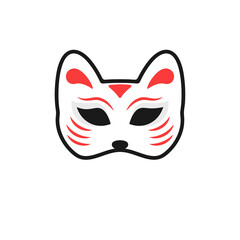 Kitsune mask icon. Clipart image isolated on white background.