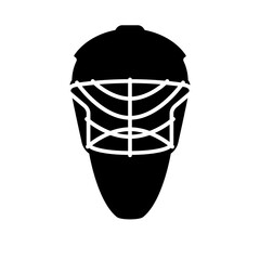 Goalie mask silhouette icon. Clipart image isolated on white background.