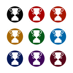 Trophy icon, color set