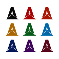 Letter A Logo Design, color set