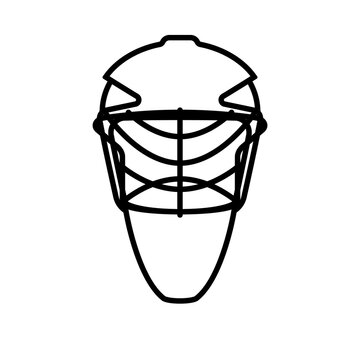 Goalie mask outline icon. Clipart image isolated on white background.
