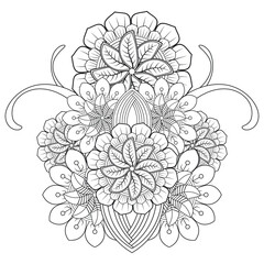 beautiful floral flower in line style for art projects. It is also useful for social media post, printing need, pillow, pattern ideas and so on 
