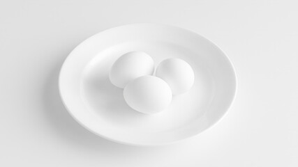 white eggs on white plate