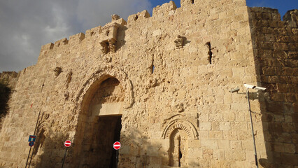 Zion Gate in Old City of Jerusalem, Israel.