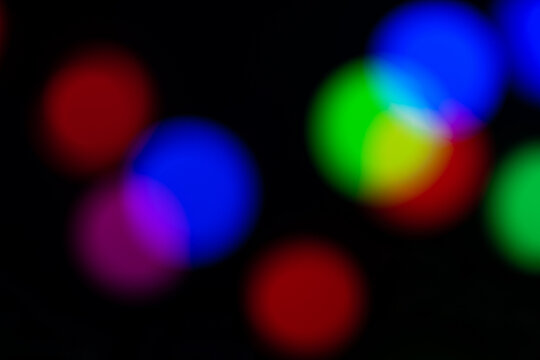 Christmas, New Year bokeh of colorful garland lights.