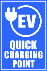 Electric  vehicle charging point sign