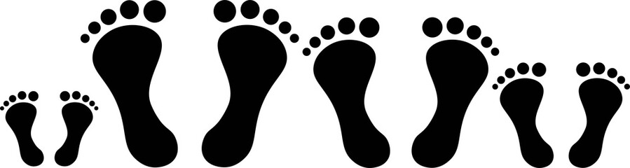 foot prints of  family or kids , man women Art & Illustration