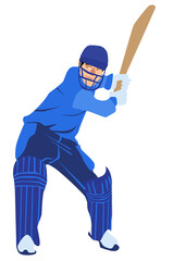 Jogador de Cricket vestindo uniforme azul