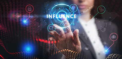 Business, Technology, Internet and network concept. Young businessman working on a virtual screen...