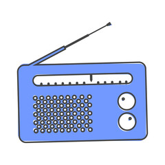 Radio icon cartoon style on white isolated background.