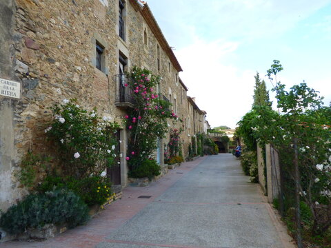 Medieval village in Girona. Catalonia,Spain