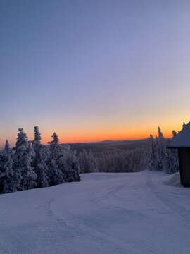 Sunset In Mount Snow Vermont