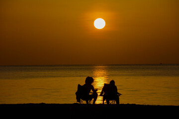 Obraz premium One of the most beautiful sunrises in Miami Beach full of colors 