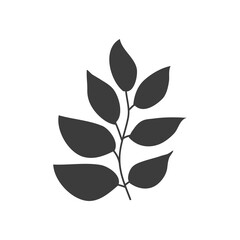 ash leaves icon, silhouette style