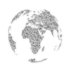 Weltkugel Muster Spirale Illustration Weiß
