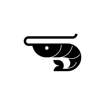 Shrimp vector.  Shrimp icon isolated flat. Shrimp logo. Shrimp simple sign. Animal icon