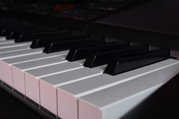 Music keyboard, white keys for playing