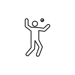 cricket, player line icon. Signs and symbols can be used for web, logo, mobile app, UI, UX