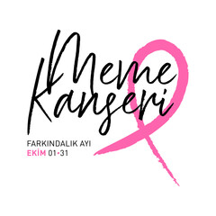 Fototapeta premium dunya meme kanseri farkindalik ayi, ekim 01-31 world breast cancer awareness month in october concept design vector illustration
