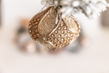 Mirror spheres. New Year's balls. Christmas tree decorations. Christmas jewelry.