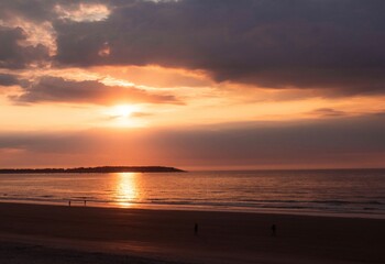 sunset on Old Orchard Beach in Maine