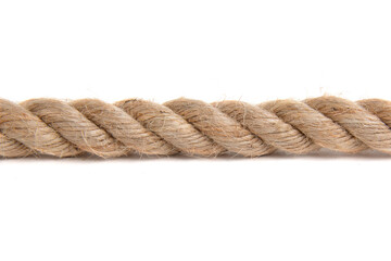 jute rope on white background close up