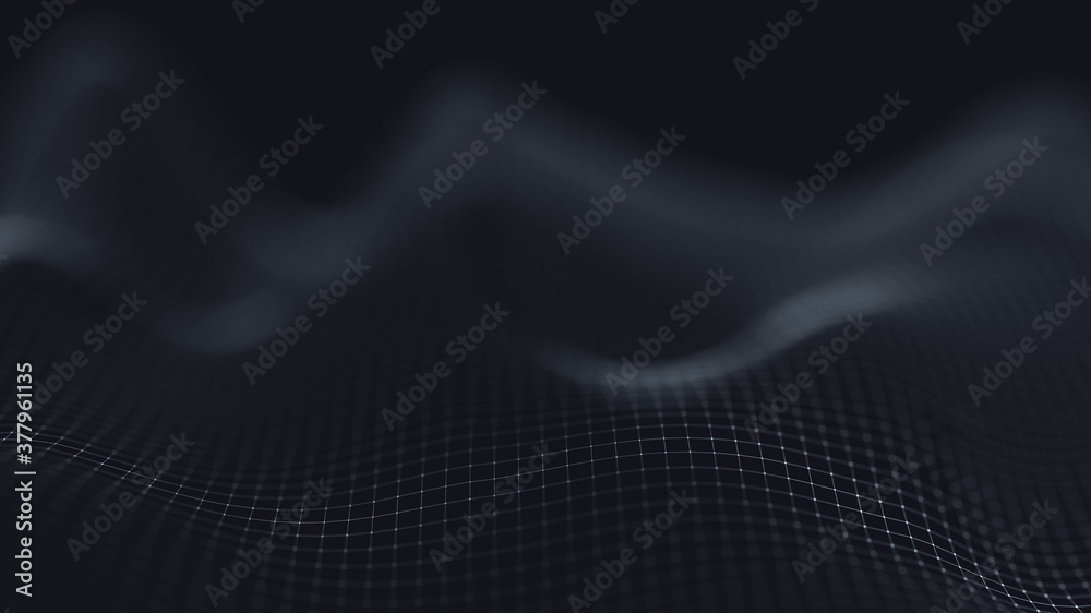 Poster 3d abstract digital technology background. futuristic sci-fi user interface concept with gradient do