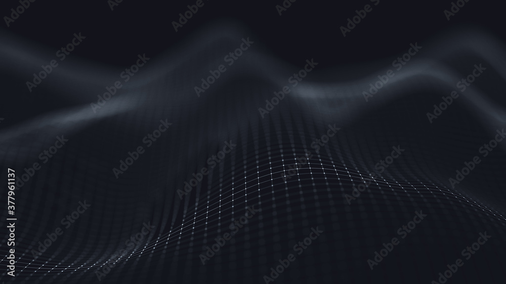 Poster 3d abstract digital technology background. futuristic sci-fi user interface concept with gradient do