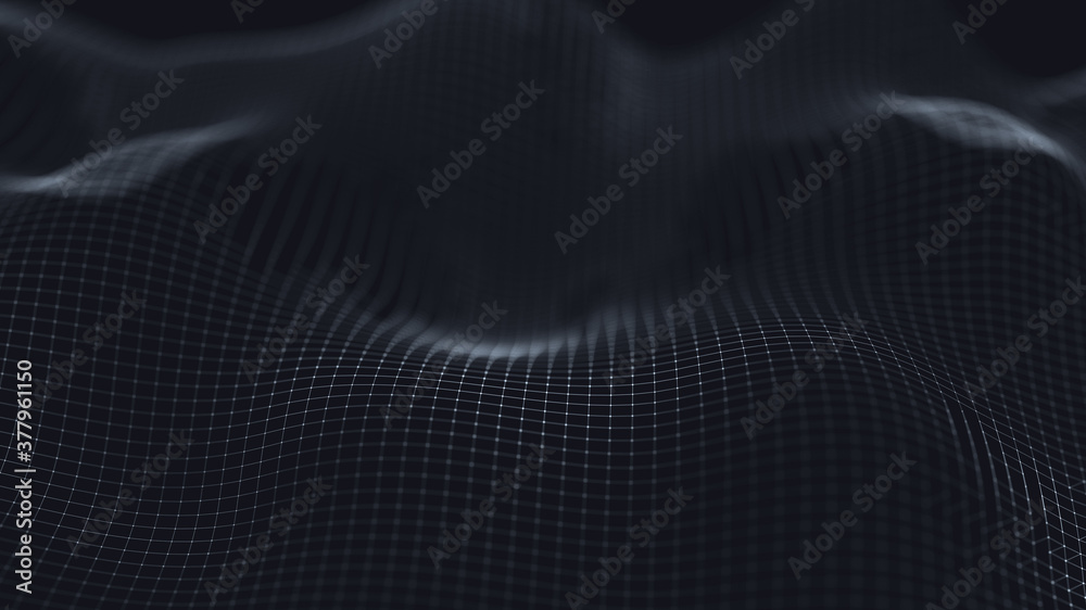 Poster 3d abstract digital technology background. futuristic sci-fi user interface concept with gradient do