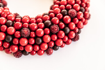 Christmas wreath on white background