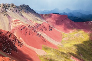 Rainbow mountains Andes near Cusco in Peru
