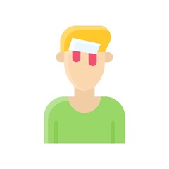 protest related boy injured with blood and dress vector in flat style,