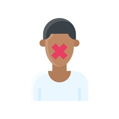 protest related innocent boy with cross sign and dress vector in flat style,