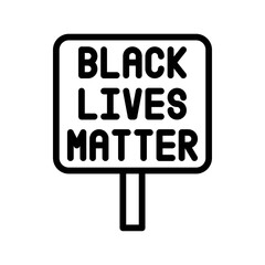 protest related written text in public hand hold board vector in lineal style,