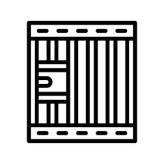 protest related police lockup with metal rod vector in lineal style,