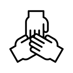 protest related united hands of public vector in lineal style,