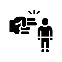 protest related hand shot position of man or character vector in solid design,