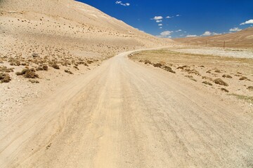 Pamir highway unpaved road Tajikistan