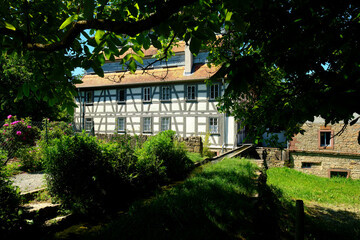 Historische Papiermühle in Homburg am Main, Markt Triefenstein, Landkreis Main-Spessart, Unterfranken, Bayern, Deutschland