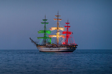 Amerigo Vespucci during sunset