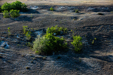 Beautiful landscape in village Rogojeni in Moldova, Europe. Autumn nature. The natural landscape of limestone rock, eroded by the river.