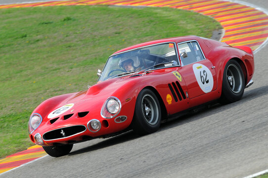MUGELLO, IT, November, 2008: Unknown run with old 1962  Ferrari 250 GTO at Mugello Circuit in italy during Finali Mondiali Ferrari 2008. Italy.